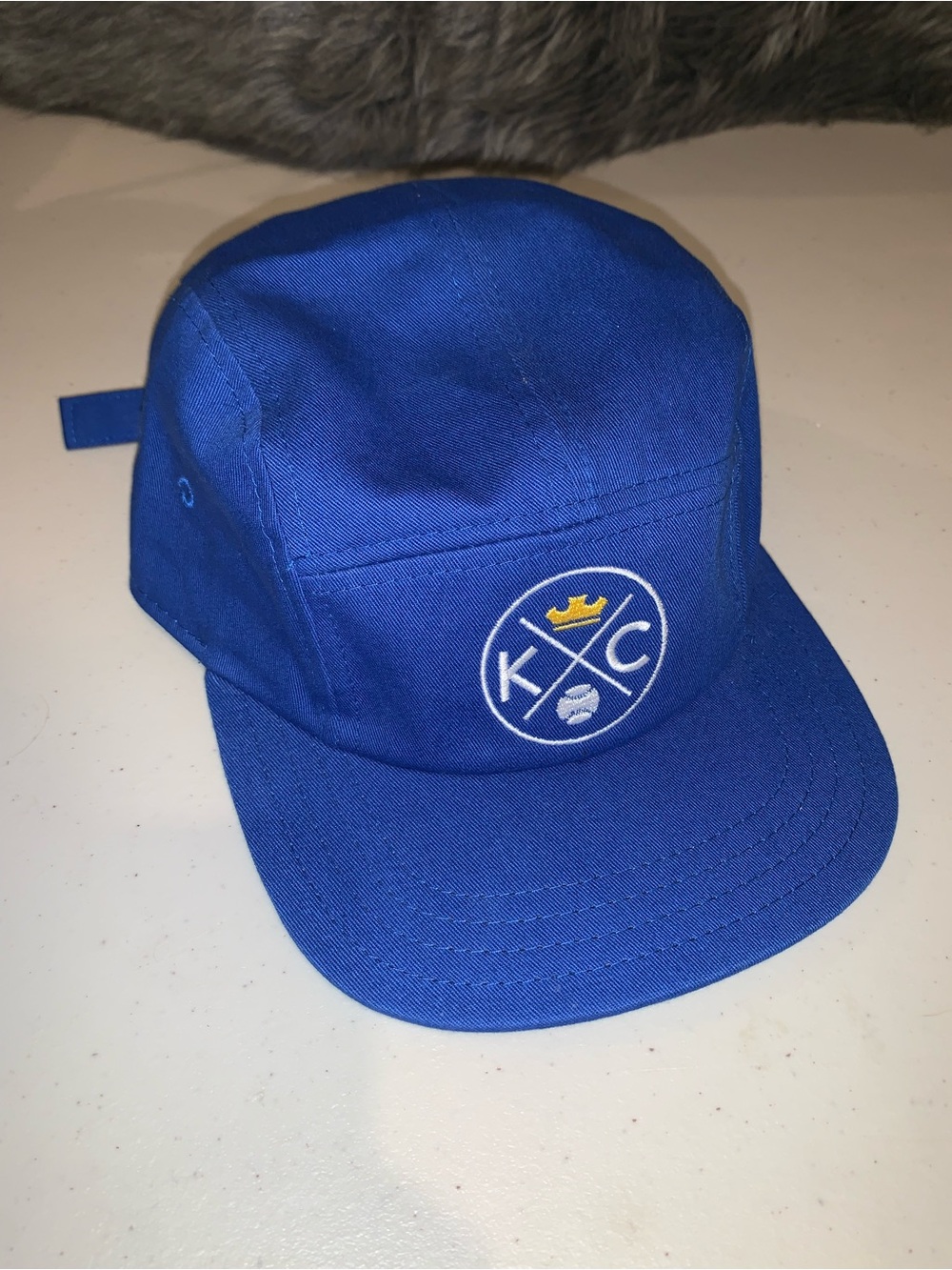 Retro Bunker KC Crown Royals Embroidered Blue Five-Panel Cap